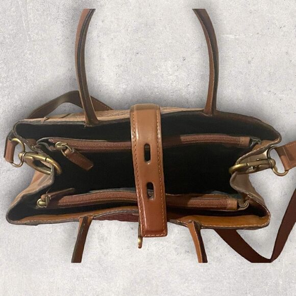 Orvis | EUC Vintage Medium Brown Woven Leather Shoulder-bag Purse - Picture 6 of 11